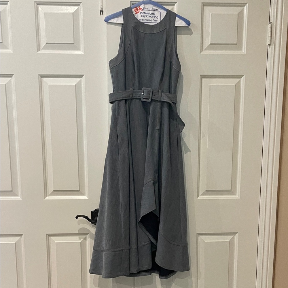 Cinq a Sept Denim Sleeveless Belted Dress